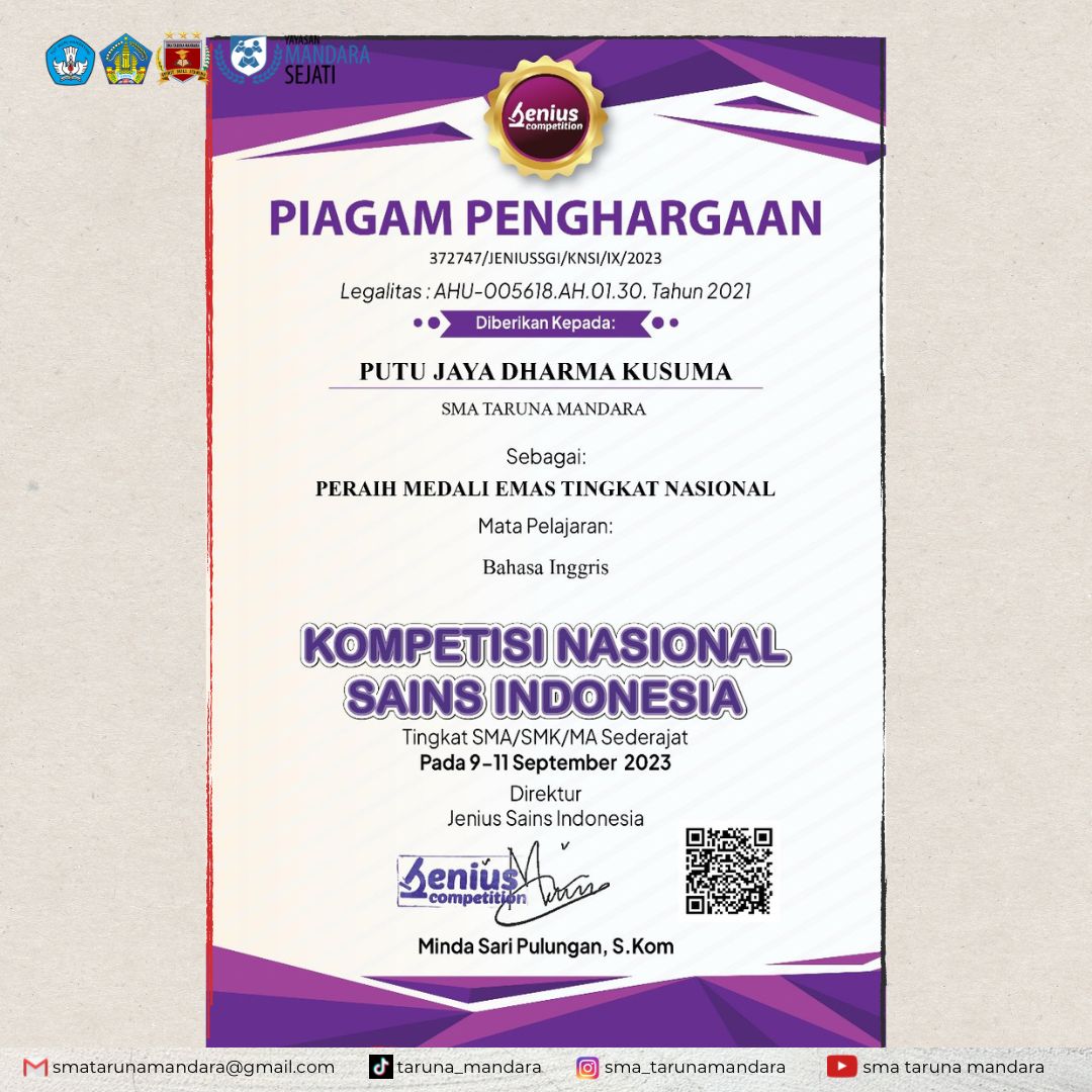 Image Taruna Nyoman Wahyu Danadyaksa Brynanda Parahita Lolos ke PON XXI